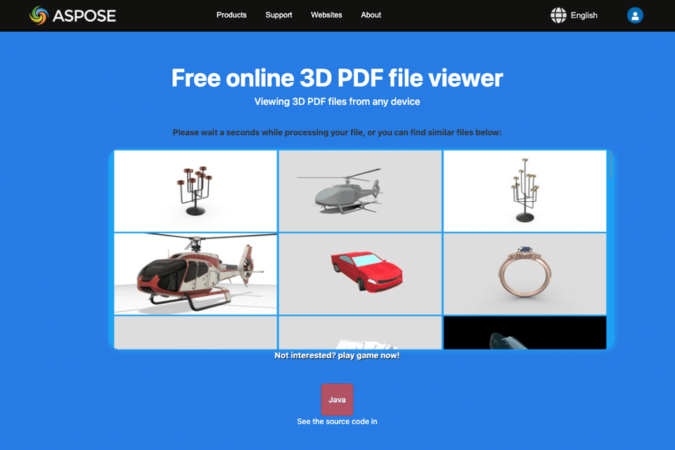 aspose 3d pdf viewer interface