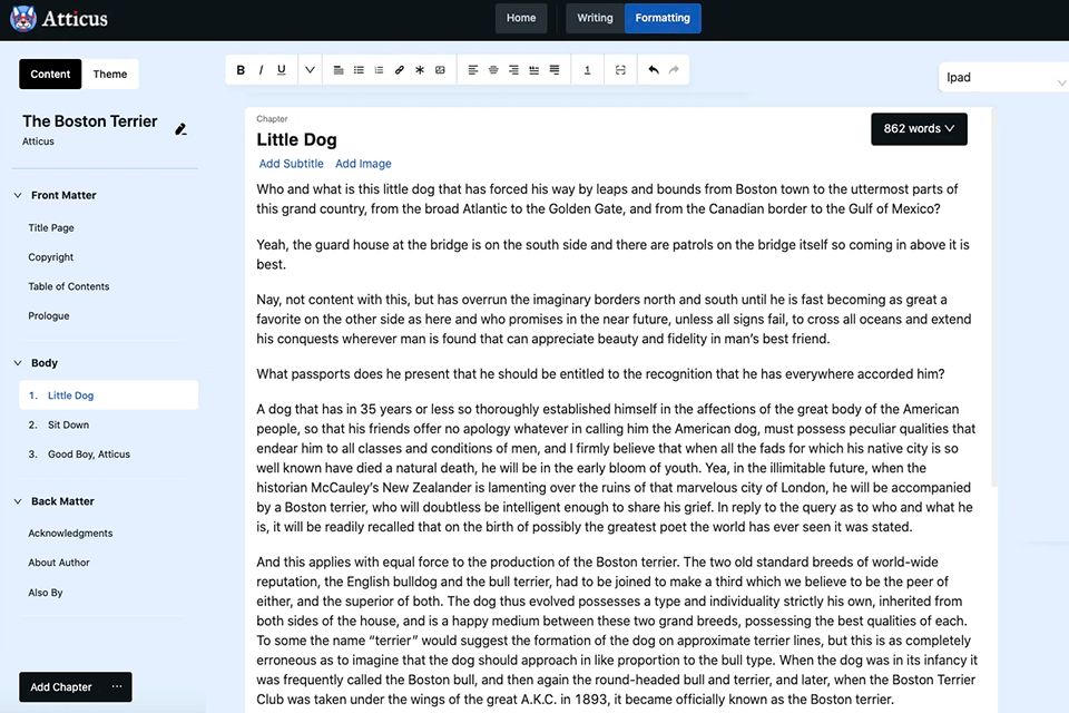atticus alternative to scrivener interface