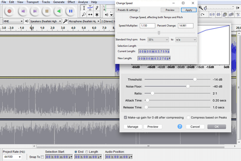 audacity daw for beginners interface