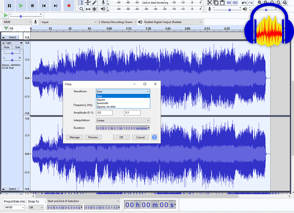 audacity interface