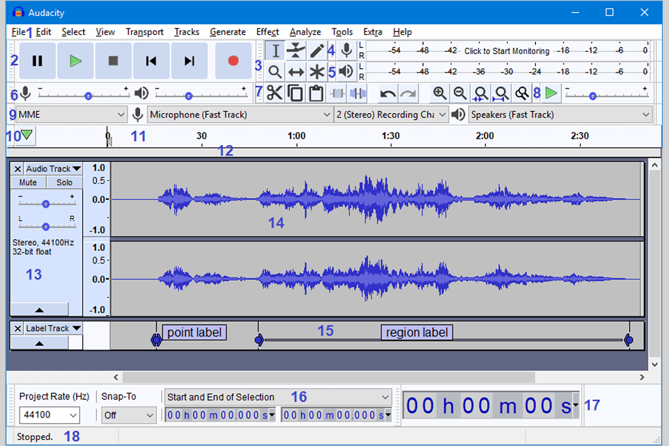 audacity linux apps interface