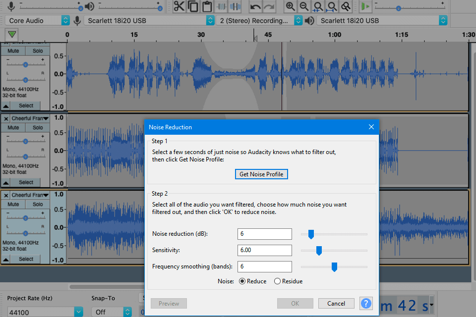 audacity video silence remover interface