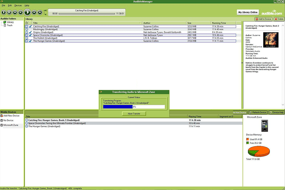 audiblemanager download interface