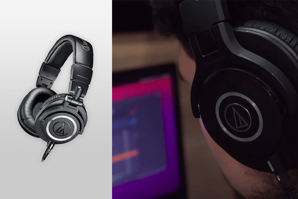 audio-technica ath-m50x headphones for music production