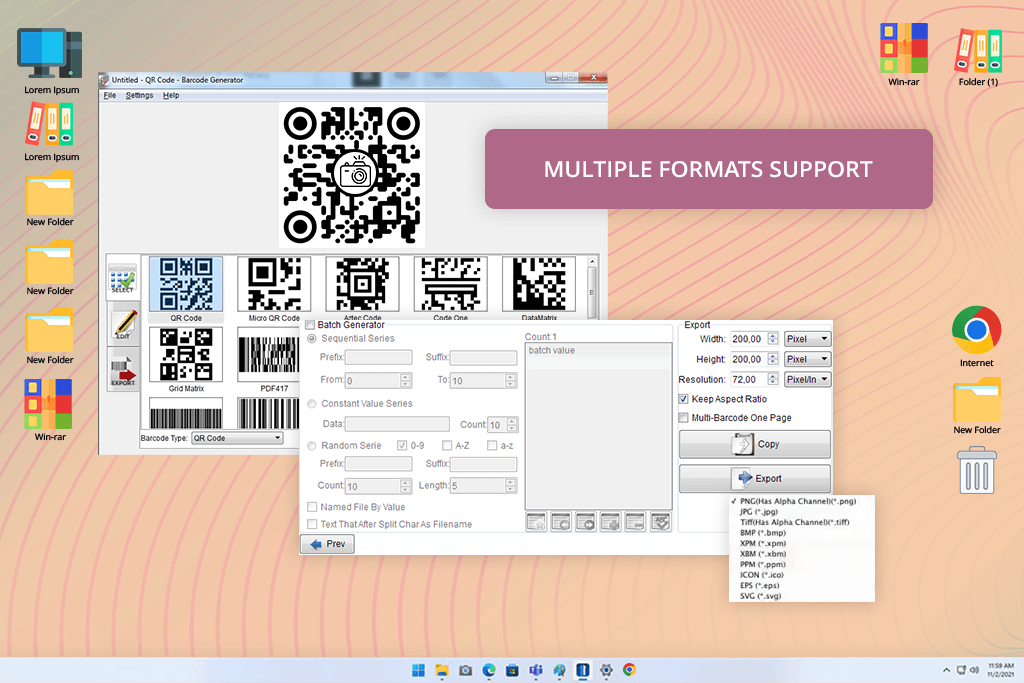 aurora3d barcode dynamic qr code generator interface