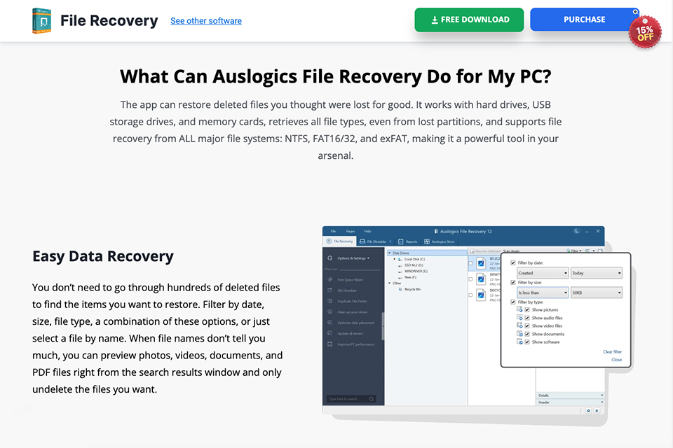 auslogics easeus data recovery alternative