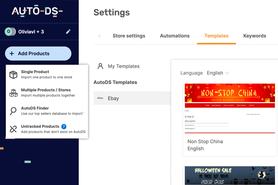 autods interface one click import