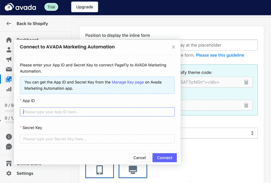 avada conversational marketing platform interface