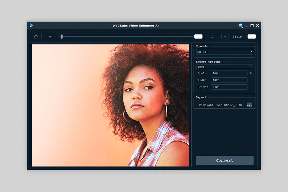 avclabs video enhancer ai video upscaler interface