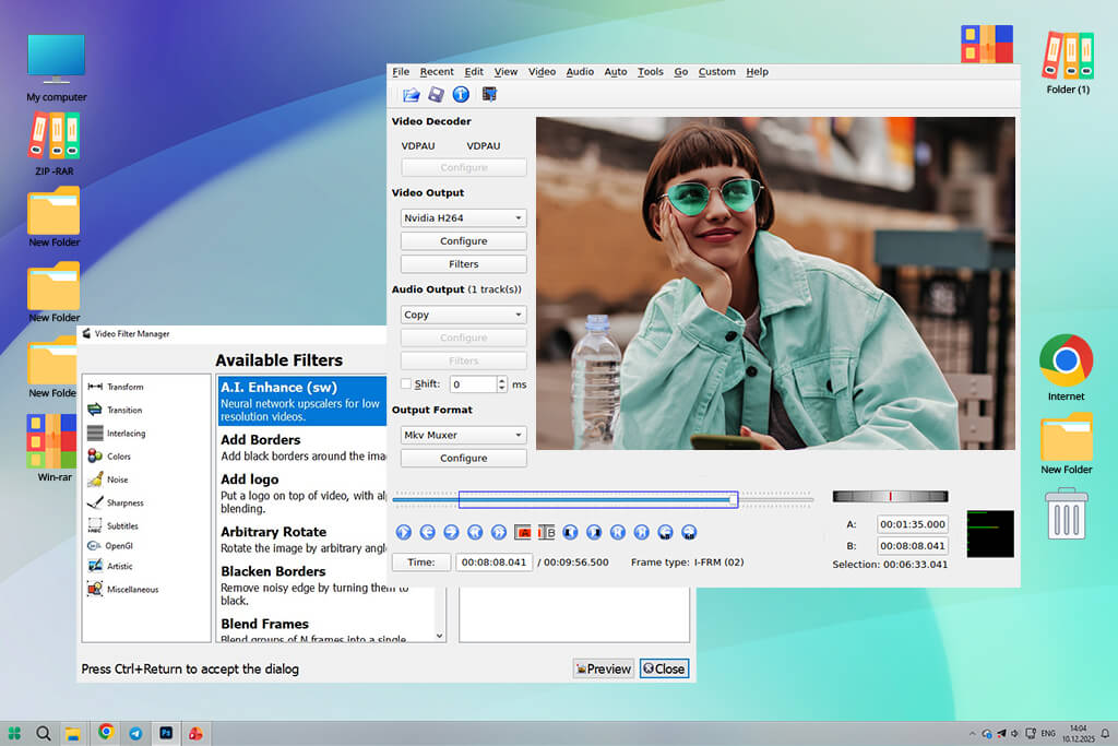 avidemux video quality enhancer