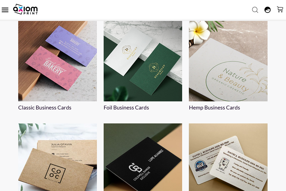 axiomprint online business card printing service