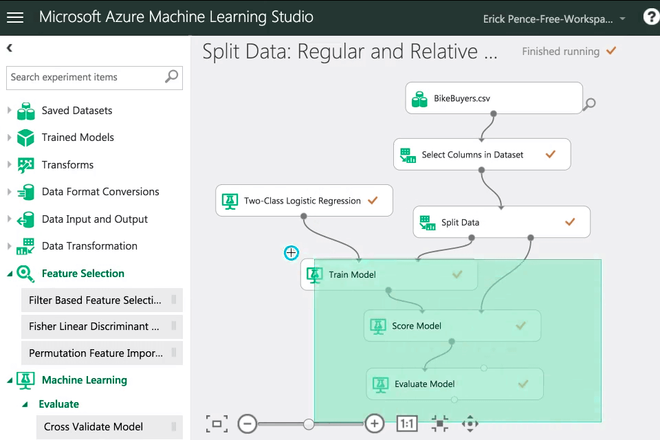 azure machine learning studio artificial intelligence software interface