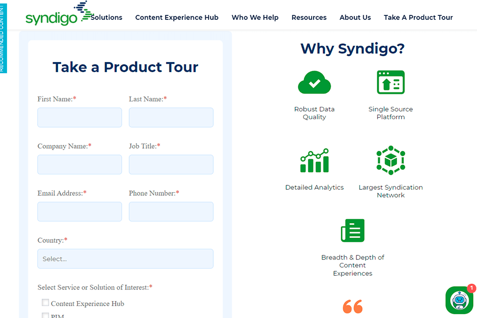 b2b catalog contact form