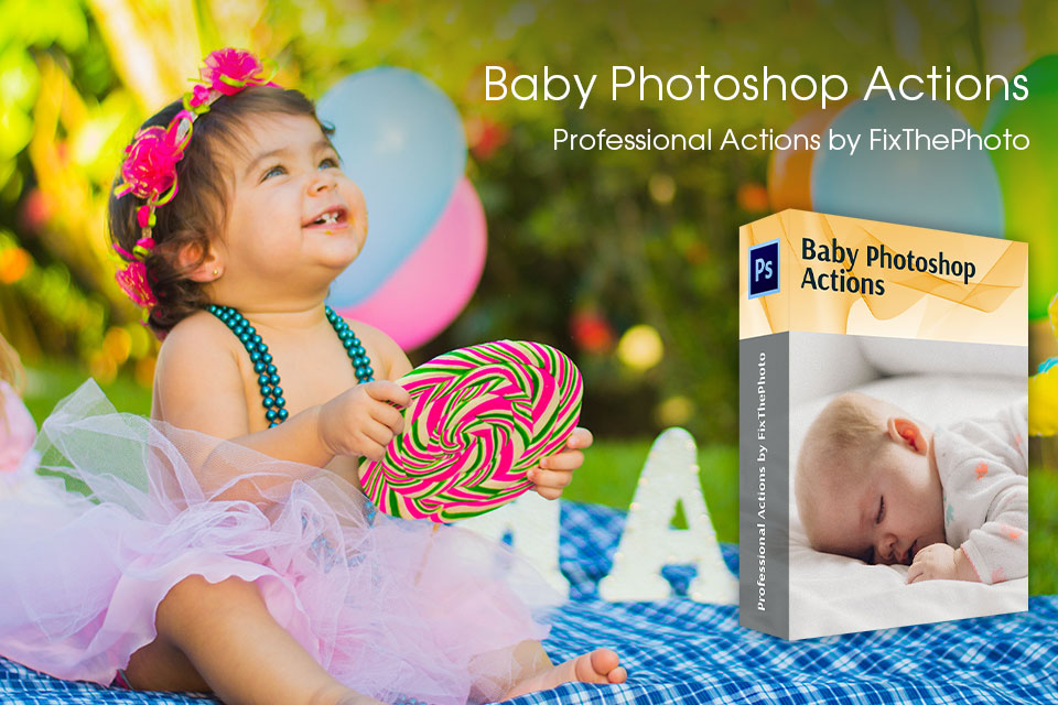 baby photoshop actions for half birthday photoshoot