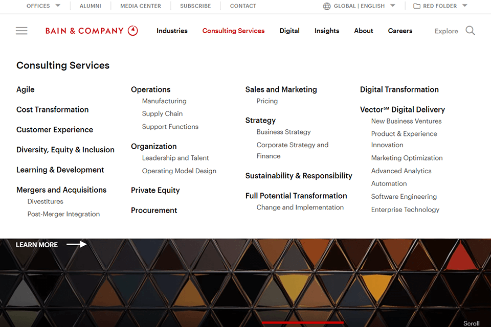 bain and company consulting website