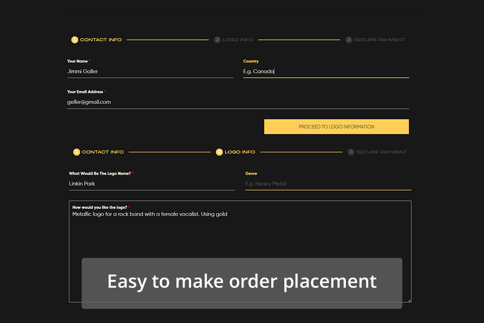 band logos ordering process