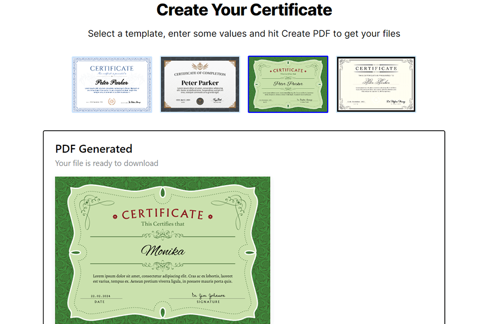 bannerbear free certificate maker