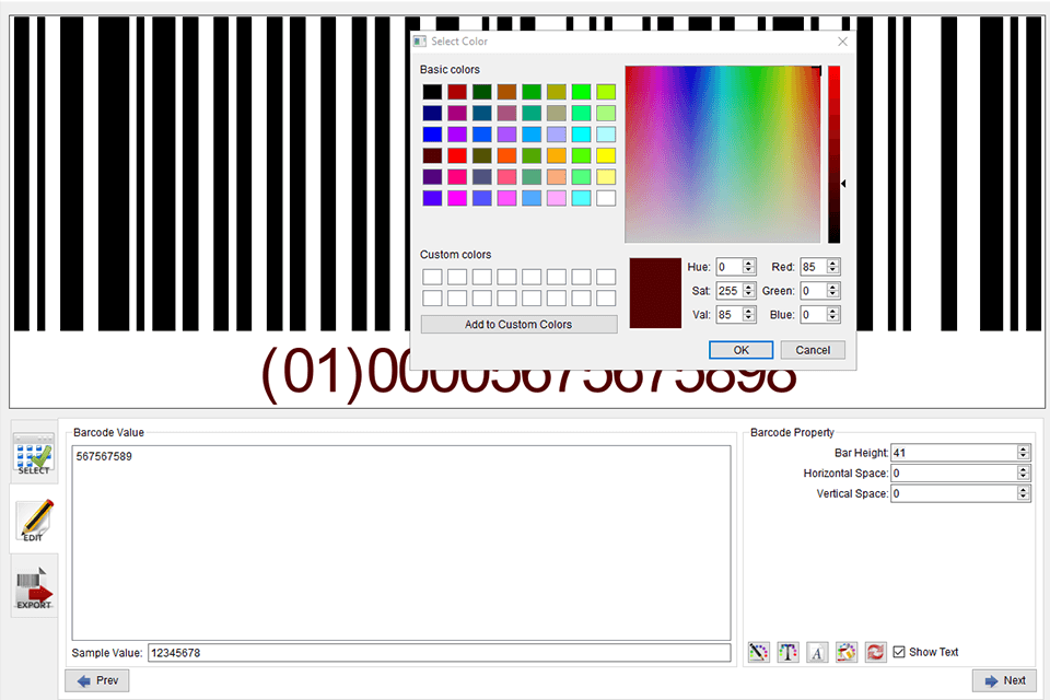 barcode generator barcoding software interface