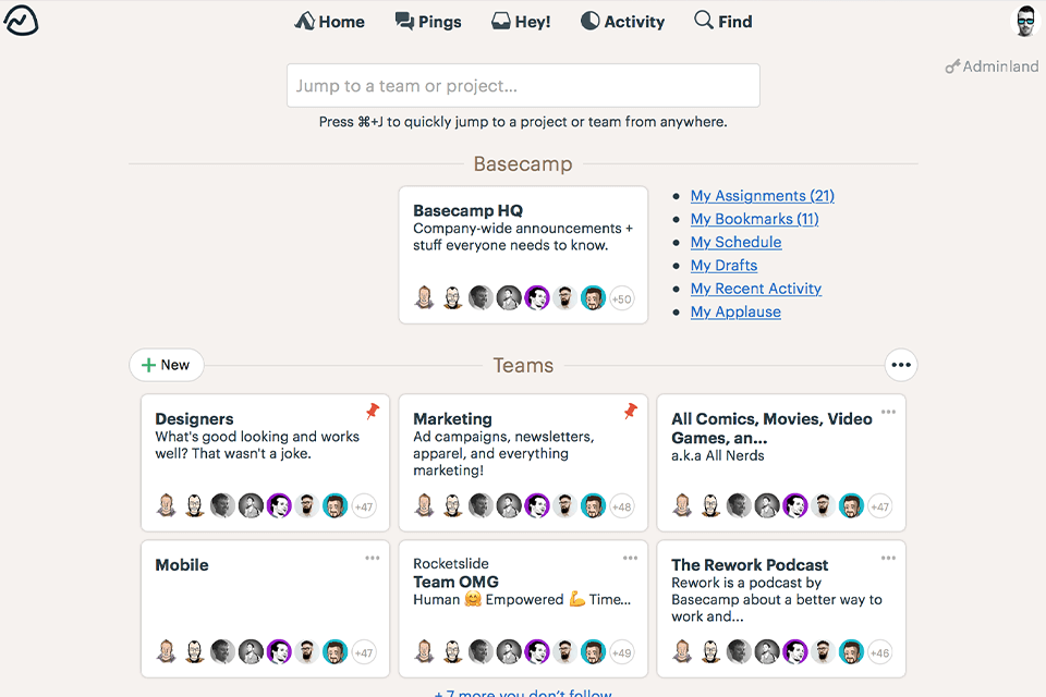 basecamp zoho alternative interface