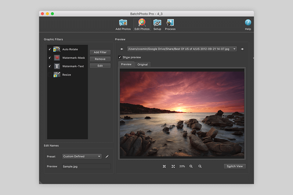 batchphoto batch photo editor interface