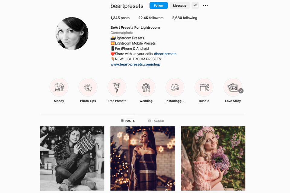 beart presets on instagram