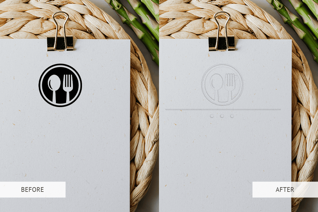 before after embossed effect in photoshop