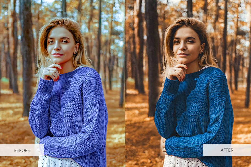 before after grain overlays