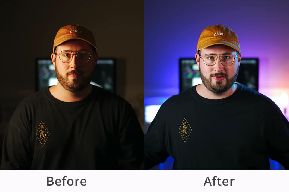 before after ring light for iphone