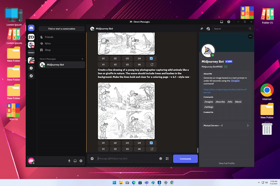 best ai coloring page generator midjourney result