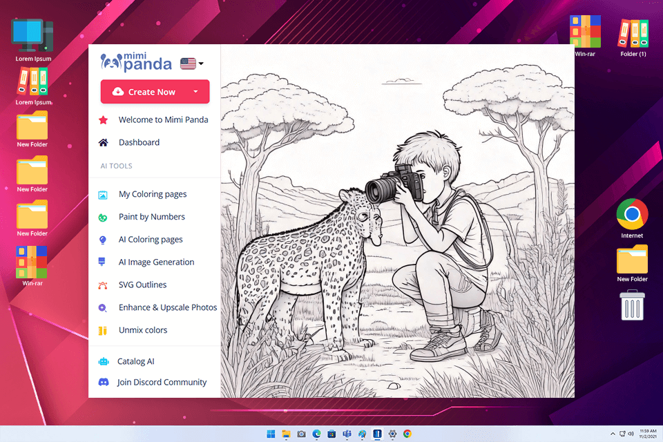 best ai coloring page generator mimi panda result