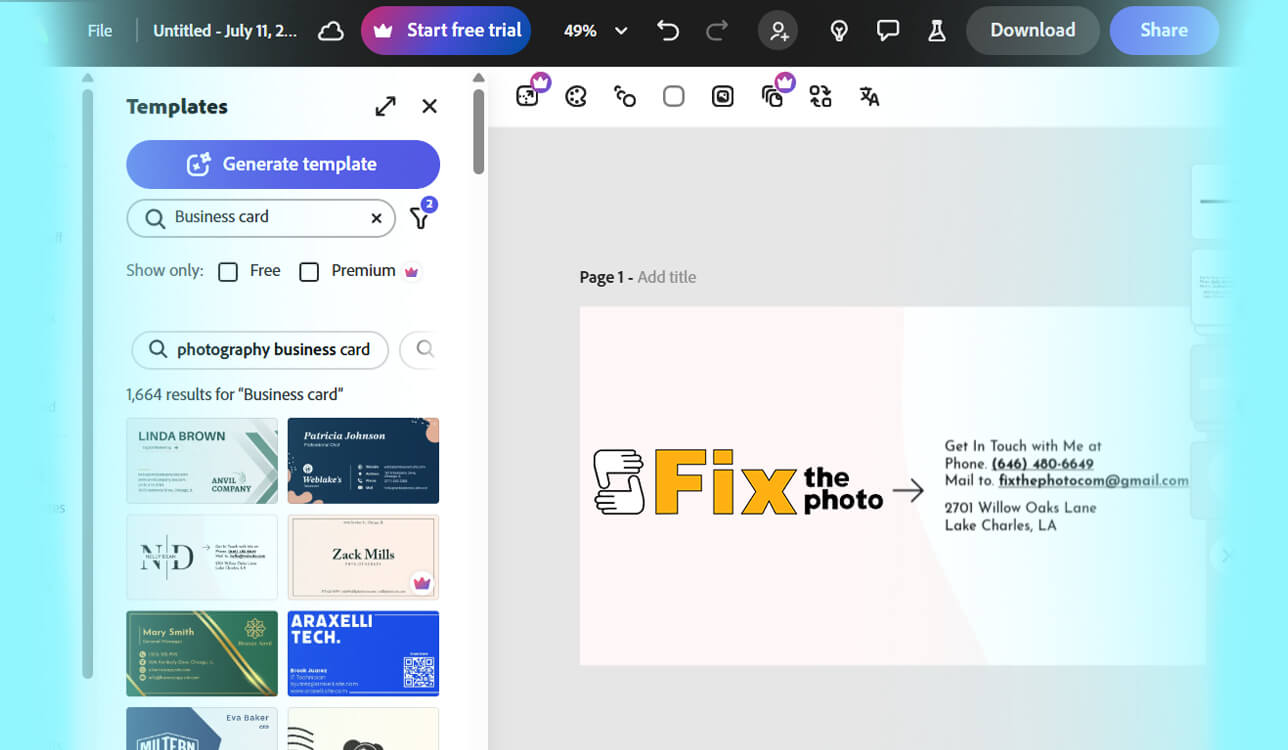 best free business card software