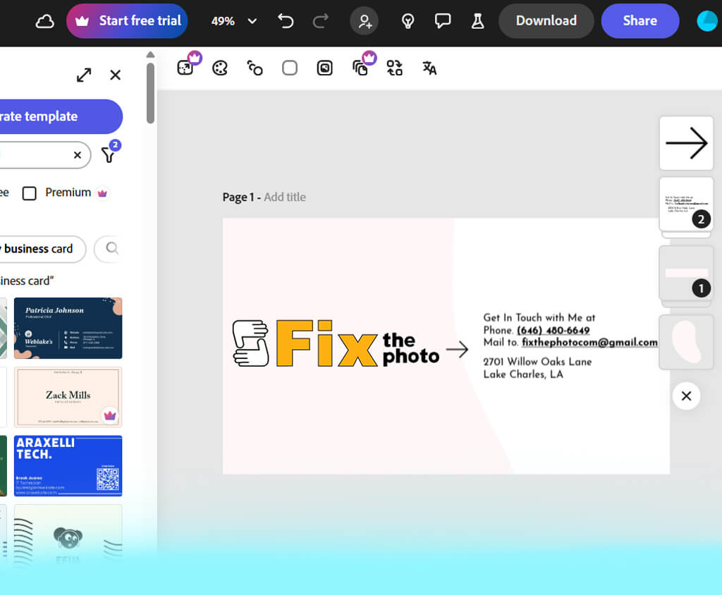 best free business card software