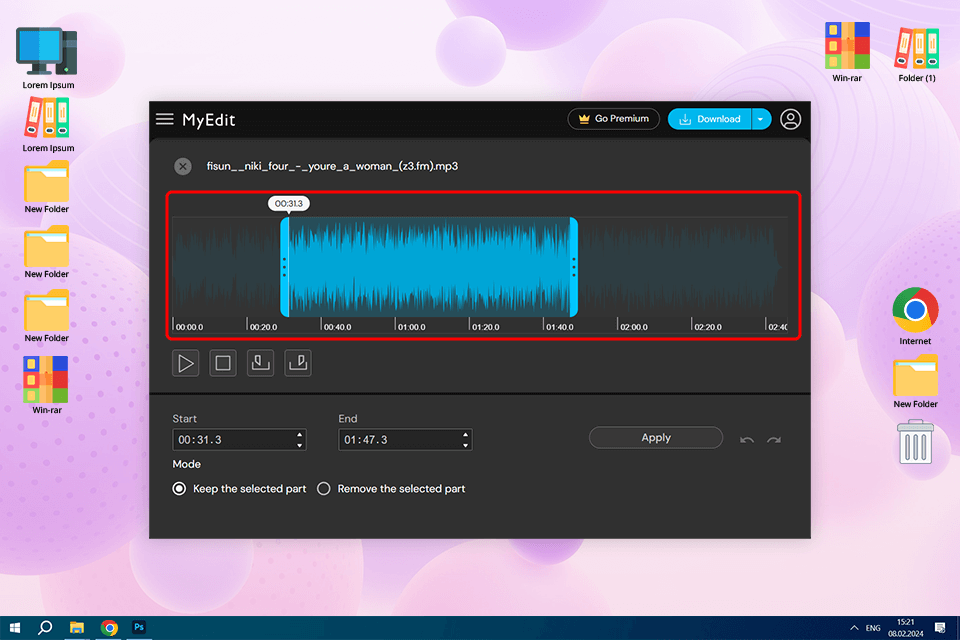 best free mp3 cutter myedit