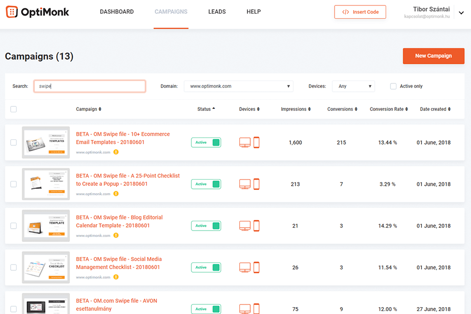 optimonk lead generation tool