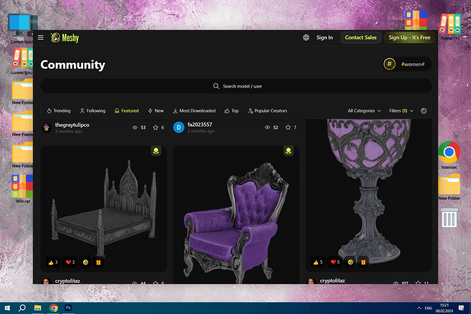 best sites for free 3d models meshy