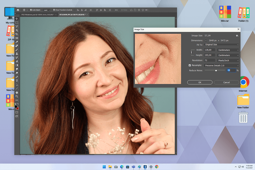 best way to increase resolution of image photoshop resample
