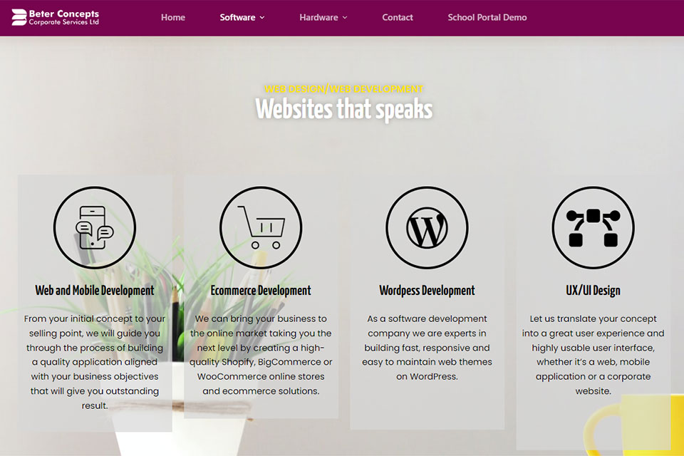 beter concepts website design
