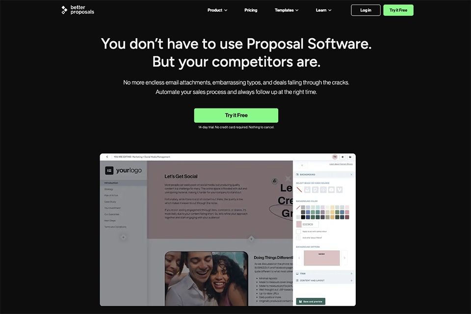 betterproposals io free alternative to microsoft word