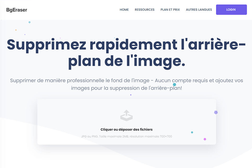 interface de suppression d'arrière-plan de la bg eraser