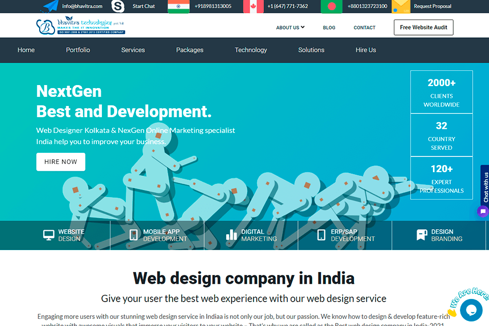 bhavitra web design company interface