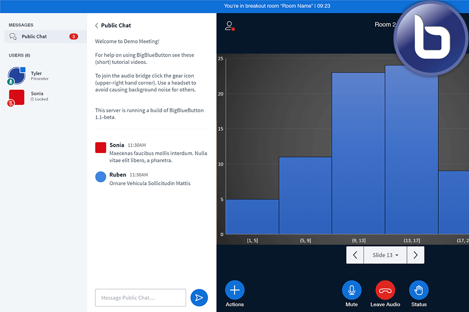 BigBlueButton interface