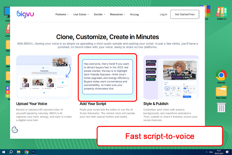 bigvu tv ai voice cloning software