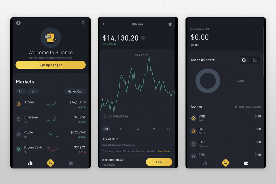 binance nft app interface