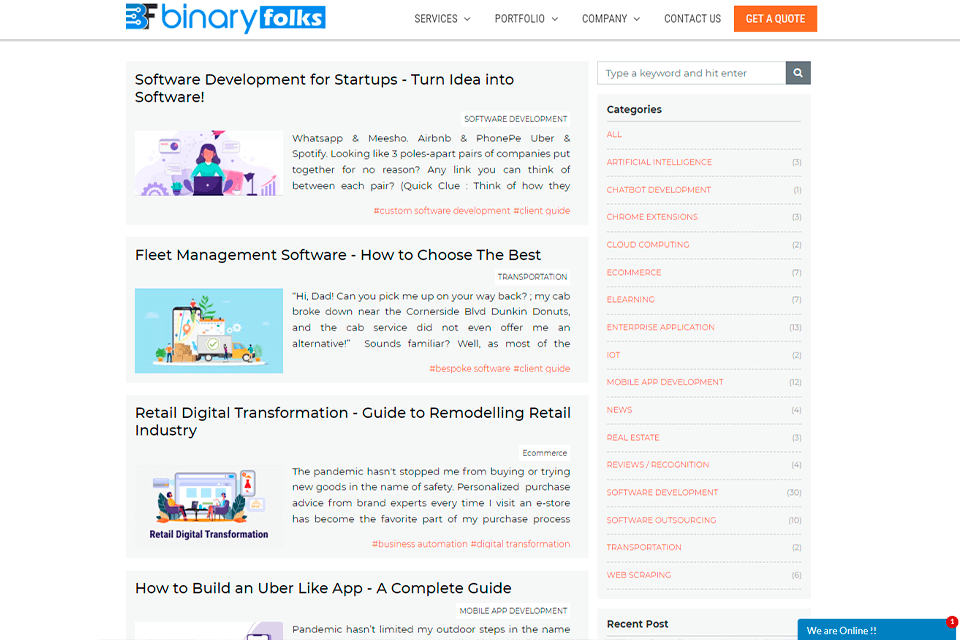 binaryfolks interface blog