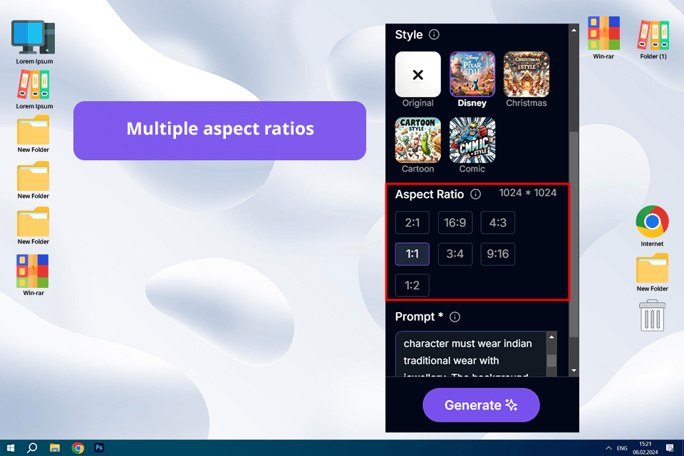 bing image creator variety of aspect ratios