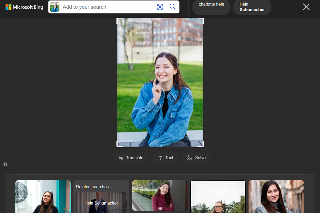 bing visual search image copyright checker