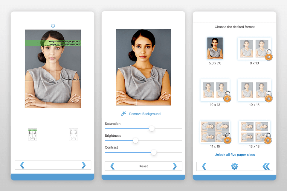 biometric passport photo app to edit id card interface