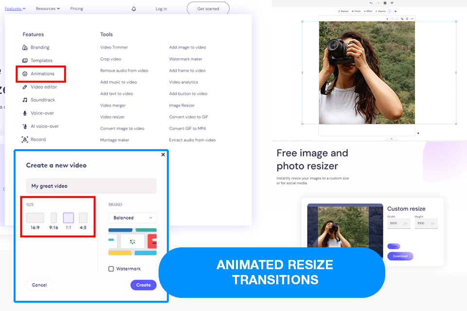 biteable 無料の写真サイズ変更ソフトウェア
