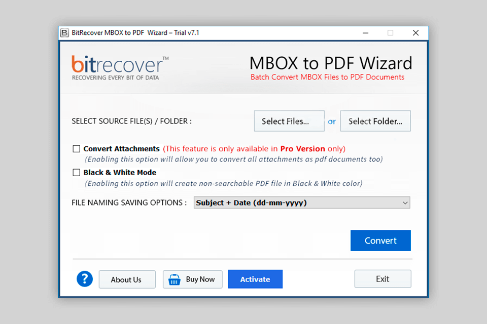 bitrecover mbox converter wizard batch file conversion