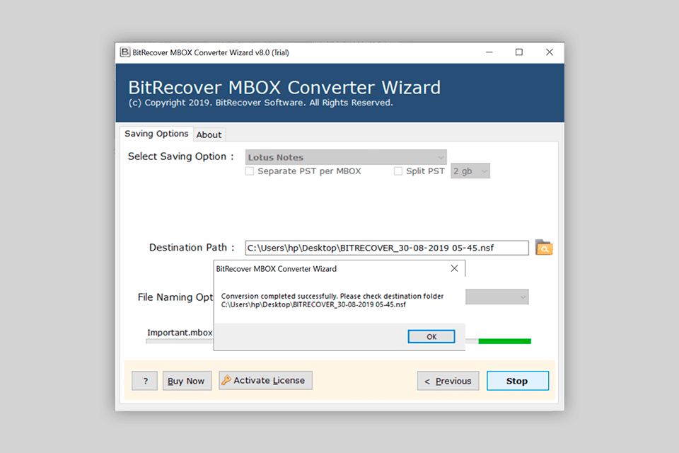 bitrecover mbox converter wizard interface